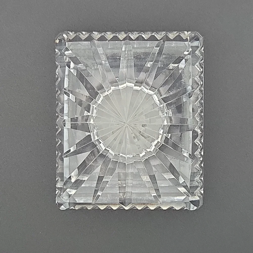 Waterford Crystal Desk Clock Small Rectangular Quartz Vintage Home Decor Clear